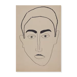 Autorretrato, 1954. 44×30 cm, lápiz y tinta sobre papel.