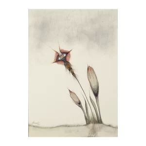 Flor invisible, plancha 47, 1979. 68×49 cm con marco, acuarela y tinta sobre papel.