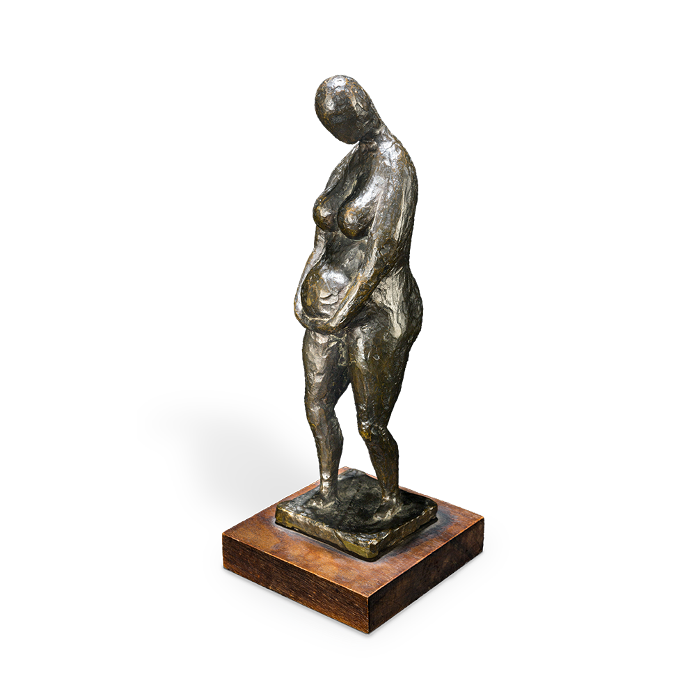 Mujer embarazada, 1955. 26×10×10 cm, bronce.