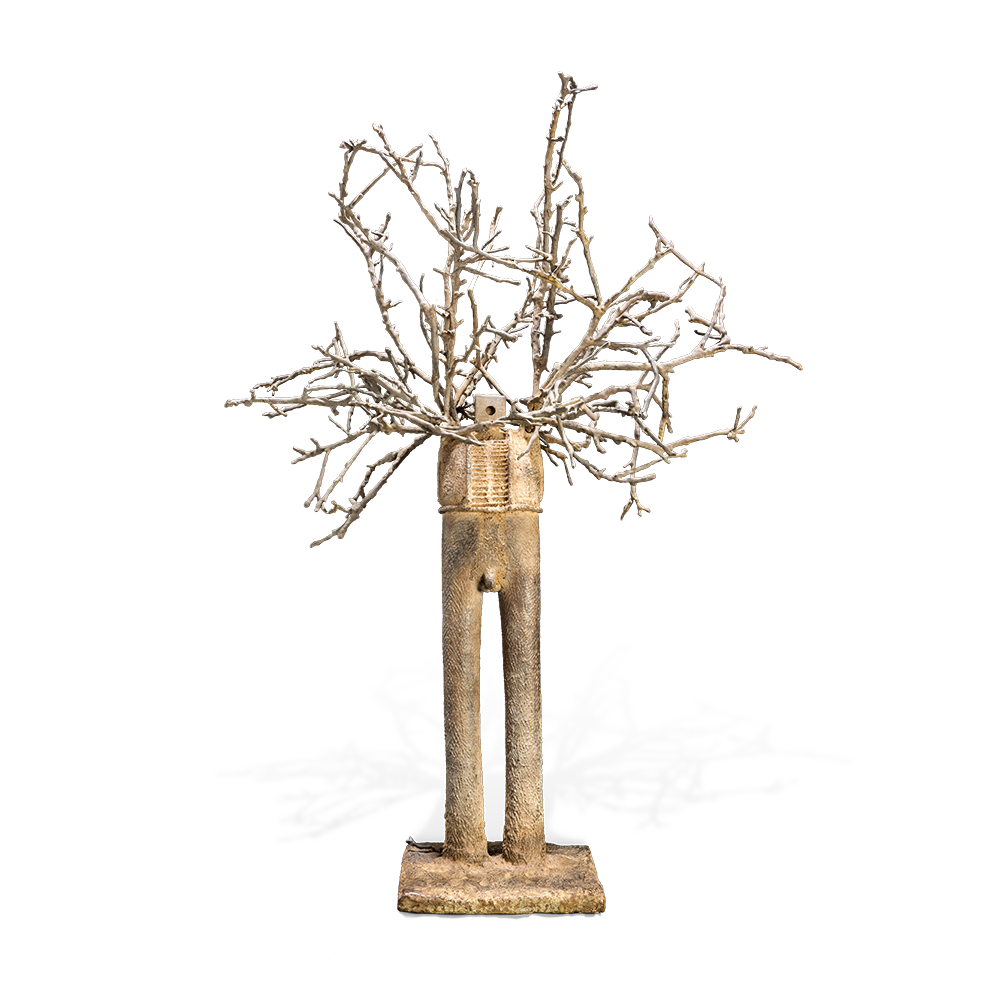 Envuelto en ramas, 2002. 117×40,5×40,5 cm, bronce.