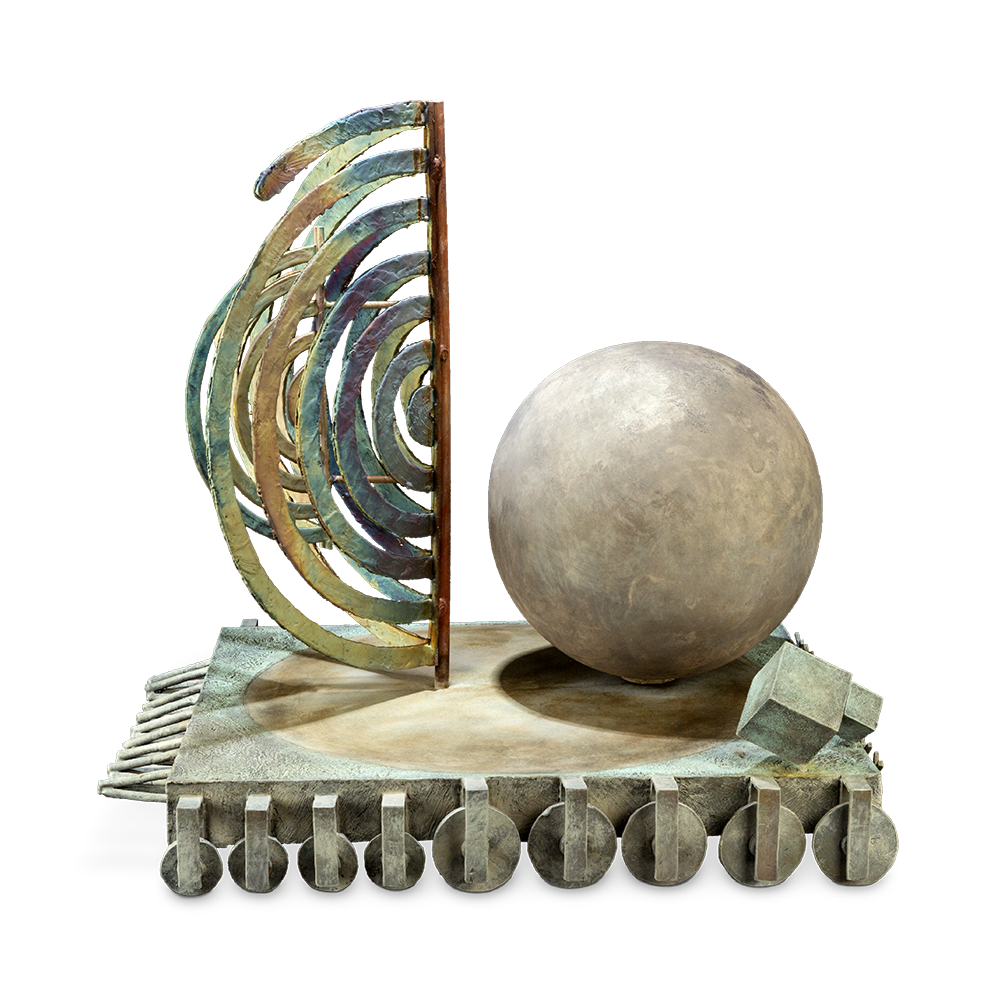 Esfera de dos cubos, 2014. 60×56×64 cm, bronce.