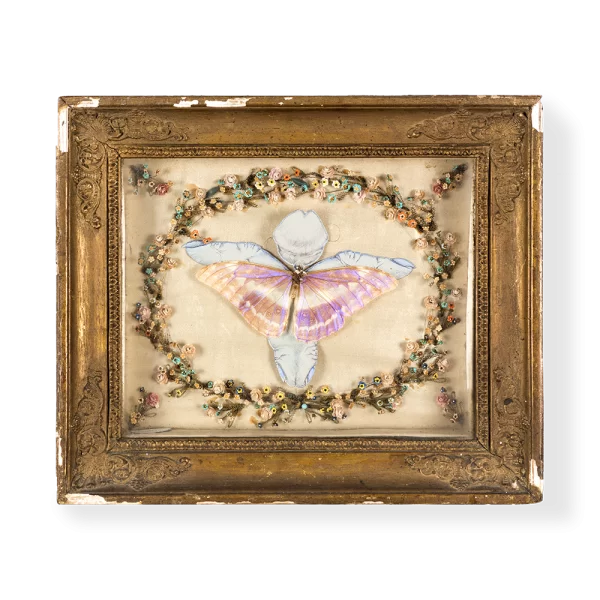 Una mariposa de 12 antenas, 1974. 27×32 cm, mixta.