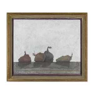 Frutos de duelo Nº 30, 1983. 69×82 cm con marco, acrílico y óleo sobre lino y madera.